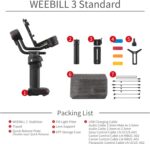 ZHIYUN Weebill 3 3-Axis Camera Gimbal Stabilizer for DSLR and Mirrorless Camera, Nikon Sony Panasonic Canon Fujifilm BMPCC 6K, Fill Light & Mic Integration, PD Fast Charge - Image 3