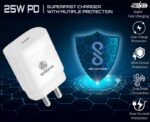 AirBorne 25W PD Adaptor & Supervooc Type C to C Data Cable Combo Overheat Protection with PD 3.0|Compatible with Samsung Galaxy S/A/M/F Series & Other Type C Smartphones (White) - Image 4