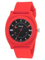 FCUK Analog Black Dial with Red Strap Unisex Watch- FK00015B - Image 3