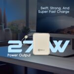 MPower X2 Powerbank | 27W High-Speed Output | 10000mAh Battery | Built-in Type-C & Lightning Cables | Dual Fast Charging Ports | Battery Display | Matte Finish | Multi-Layered Protection (Cream) - Image 5