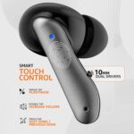amazon basics TWS in-Ear Earbuds (AB-T01B) with Fast Charging up to 80 Hours of Playtime | Dual 10mm Driver | IPX4 Water-Resistance | Bluetooth 5.3 | Charging Case with Mic | Touch Control (Grey) - Image 4