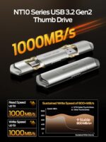 MOVE SPEED 256GB External SSD 1000MB/s Read Speed, USB 3.2 Gen2+USB C Dual Ports Portable SSD, External Drive with Metal Casing for iPhone 15/16 Series/Mac/Android Phone etc - Image 4