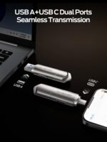MOVE SPEED 256GB External SSD 1000MB/s Read Speed, USB 3.2 Gen2+USB C Dual Ports Portable SSD, External Drive with Metal Casing for iPhone 15/16 Series/Mac/Android Phone etc - Image 5