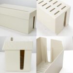 Soko Cable Management Box with Mobile Stand | Cords Hider & Surge Protector | Concealer for Power Strips, Router, Gadget Wires Storage Organizer Tray for Desk, Table - Home, Office - Off-White - Image 4