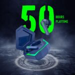 pTron Bassbuds Rogue W/ 40Ms Low-Latency Gaming,Clear Calls,50Hrs Playtime,Pristine Sound,V5.3 Bluetooth in Ear Headphones,Snug-Fit,RGB Lights,Touch Control,Voice Assist,IPX5 Water Resistant(Blue) - Image 4