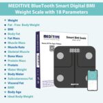 MEDITIVE Bluetooth Digital BMI Weight Scale with Body Fat Analyzer and Fitness Body Composition Monitor, with Mobile App, 180 KG, and 18 Parameters - Image 4