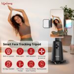 Lifelong Rechargeable AI Auto Face Tracking Tripod Phone Holder | 360° Rotation | Mobile Stand with Camera for Video Recording & Shooting | No App Needed | Gimbal with Light, Remote & Gesture Control - Image 3