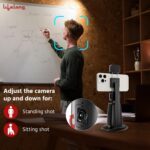 Lifelong Rechargeable AI Auto Face Tracking Tripod Phone Holder | 360° Rotation | Mobile Stand with Camera for Video Recording & Shooting | No App Needed | Gimbal with Light, Remote & Gesture Control - Image 6