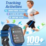 Smart Watch for Kids 1.85" with Fitness Tracker, Sleep Monitor, 22/100+ Sport Modes, DIY Dial, IP68 Waterproof, Step Counter, Heart Rate, Camera, with/Without APP, Gift for 3-12 Years Old Boys Girls - Image 5
