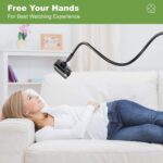 Universal Phone Stand Adjustable Flexible Arm Bed Gooseneck Mount - 360 Mount Clip Bracket Clamp Holder Compatible with Cell Phone upto 6inch best for Bedroom, Desk, Office, Living room (Black) - Image 4
