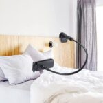 Universal Phone Stand Adjustable Flexible Arm Bed Gooseneck Mount - 360 Mount Clip Bracket Clamp Holder Compatible with Cell Phone upto 6inch best for Bedroom, Desk, Office, Living room (Black) - Image 5