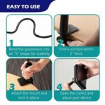 Universal Phone Stand Adjustable Flexible Arm Bed Gooseneck Mount - 360 Mount Clip Bracket Clamp Holder Compatible with Cell Phone upto 6inch best for Bedroom, Desk, Office, Living room (Black) - Image 6