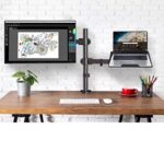 Laptop Desk Arm with Clamp and Grommet, Swivel and Tilt Function (Dual Arm with Monitor & Laptop) - Image 3