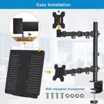 Laptop Desk Arm with Clamp and Grommet, Swivel and Tilt Function (Dual Arm with Monitor & Laptop) - Image 4