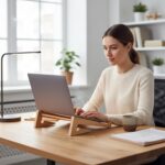 Laptop Stand & Riser Notebook Holder for Office Desk, Work, and Study Solid Wood Stand Suitable for 13–15.6-inch Computers Lenovo, HP, Dell XPS, Surface Pro, and MacBook Air Pro Natural - Image 3