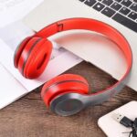 icall P47 Wireless Bluetooth Headphones with Mic, Foldable Over-Ear Headset with SD Card Support, Deep Bass & Volume Control (RED) - Image 4