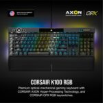 Corsair K100 RGB Optical-Mechanical Gaming Keyboard with OPX RGB Optical-Mechanical Key Switches and AXON Hyper Processing Technology for 4X Faster and 44-Zone RGB Light Edge (Black) - Image 3
