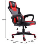 ZEBRONICS GC1400 Gaming Chair with 360° Swivels & Casters, 90°-125° Backrest Angle, Heavy Duty Base & Frame, Class 3 Gas Lift, Spacious Seat, Neck/Head Cushion (Red) - Image 3