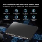 MokerLink 48 Port Gigabit Poe Switch with 2 Gigabit SFP, ieee802.3af/at 800W AI Detection, Plug and Play Unmanaged Ethernet Switch in Metal Rack - Image 3