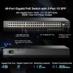 MokerLink 48 Port Gigabit Poe Switch with 2 Gigabit SFP, ieee802.3af/at 800W AI Detection, Plug and Play Unmanaged Ethernet Switch in Metal Rack - Image 4