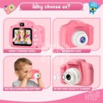 CADDLE & TOES Kids Digital Camera for Photos & Videos | Mini Camera Toy with 2-Inch Screen & USB Rechargeable | Fun & Educational Gift for Boys & Girls Age 3-10 | Easy to Use for Kids (Pink) - Image 4