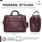 FF 7190 Brown 2-in-1 Laptop Office Bag for Men | Convertible Backpack & Messenger Briefcase | 15.6 Inch Faux Leather Business Travel Bag - Image 4