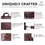 FF 7190 Brown 2-in-1 Laptop Office Bag for Men | Convertible Backpack & Messenger Briefcase | 15.6 Inch Faux Leather Business Travel Bag - Image 5