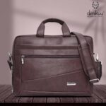 FF 7190 Brown 2-in-1 Laptop Office Bag for Men | Convertible Backpack & Messenger Briefcase | 15.6 Inch Faux Leather Business Travel Bag - Image 7