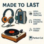 Retro (Retro Tech & Gadgets Fridge Magnet Set of 6 – Decorative Magnets – Waterproof, Durable – Nostalgic Walkman Player, Boom Box, MiniDisc Player, Headphones – Kitchen, Office & Tech Lover) - Image 4