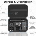 Sounce Carrying Case for DJI OSMO Action 3/4/5 Pro Camera – Hard Shell Travel Storage Bag with Shoulder Strap, Shockproof & Waterproof Protection, Custom Compartments for Accessories (Black) - Image 6