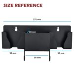 Pure Metal Multi-Purpose Wall Mount Mobile Cell Phone Holder, AC TV Remote Stand, Phone Charging Wall Stand - Indian (3 Pockets Black) - Image 4