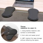 Computer Adjustable Arm Rest Support Bracket,Ergonomic Mouse Arm Elbow Rest Pad，Support for Keyboard Armrest Extender Rotating Mouse Pad Holder for Table, Office, Chair, Desk (Black) - Image 4