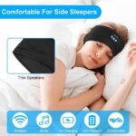 Bluetooth Headband Sleep Headphones, Upgraded Soft Sleeping Wireless Music Sport Headbands, Long Time Play Sleeping Headsets with Built in Speakers, Perfect for Workout, Running, Yoga (Black) - Image 4