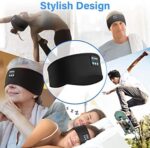 Bluetooth Headband Sleep Headphones, Upgraded Soft Sleeping Wireless Music Sport Headbands, Long Time Play Sleeping Headsets with Built in Speakers, Perfect for Workout, Running, Yoga (Black) - Image 6