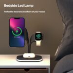Wireless Charger, 15W 3 in 1 Fast Magnetic Charging Station, Charger Stand for iPhone 14/13/12 Pro Max Mini, Apple Watch SE/7/6/5/4/3/2 and Airpods 3/2/Pro with LED Lamp and USB Port（Black） - Image 6