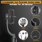 HOLD UP 1-Axis Handheld Gimbal Stabilizer for Smartphone with Extendable Bluetooth Selfie Stick and Tripod, Multifunction Remote 360 Degree Automatic Rotation, for iPhone/Android - Image 3