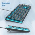 surmen G1000 Backlit Full Size Office Keyboard 104 Keys with Metal Panel, Silent Membrane USB Wired Gaming Keyboard for PC, Desktop, Computer(Black) - Image 7