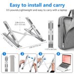 Laptop Stand for Desk, Aluminum Metal MacBook Stand，Computer Riser for Desk, Portable Foldable Adjustable Notebook Holder, Compatible with 10-15.6 Inch Laptops, iPad, Silver. - Image 3