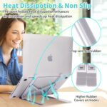 Laptop Stand for Desk, Aluminum Metal MacBook Stand，Computer Riser for Desk, Portable Foldable Adjustable Notebook Holder, Compatible with 10-15.6 Inch Laptops, iPad, Silver. - Image 8