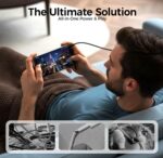 USB C to USB C Cable, 240W Fast Charging Cable 5 FT, Invisible Stand Charging Cable, Quick Charge, Flat USB Cable Right Angle for Gaming, Phone, Laptops, Desk & Car Use - Image 7