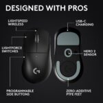 Logitech G PRO X Superlight 2 DEX Lightspeed Wireless Gaming Mouse, 60g Pro-Grade Lightweight Mouse with 5 Programmable Buttons, 44k DPI Sensor, USB-C Charging, for PC/Mac - Black - Image 5