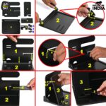 GKD Wooden Desk Organizer 6 in 1 with Mobile Stand | Table Organizer for Office & Home | Desktop Storage Organizer | Gift for Husband, Brother & Him | Birthday & New Year Gift (Black) - Image 4
