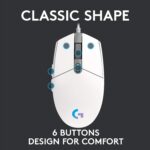 Logitech G102 Light Sync Gaming Mouse with Customizable RGB Lighting, 6 Programmable Buttons, Gaming Grade Sensor, 8K DPI Tracking,16.8mn Color, Light Weight - White - Image 5