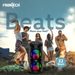 FRONTECH Wireless Bluetooth Speaker with RGB Lights | Upto 2 Hours Playback Time | Dual 5W Drivers | USB/TF/FM Radio/Aux/Microphone Connectivity | 1200 mAh Battery | 1 Year Warranty (SW-0068,Black) - Image 3