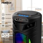 FRONTECH Wireless Bluetooth Speaker with RGB Lights | Upto 2 Hours Playback Time | Dual 5W Drivers | USB/TF/FM Radio/Aux/Microphone Connectivity | 1200 mAh Battery | 1 Year Warranty (SW-0068,Black) - Image 5