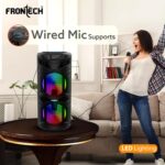 FRONTECH Wireless Bluetooth Speaker with RGB Lights | Upto 2 Hours Playback Time | Dual 5W Drivers | USB/TF/FM Radio/Aux/Microphone Connectivity | 1200 mAh Battery | 1 Year Warranty (SW-0068,Black) - Image 7