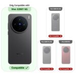 Mr. Case Back Cover for Vivo X200T 5G with Transparent Back & Kickstand | Clear Hard Back with Silicone Frame - Black - Image 3