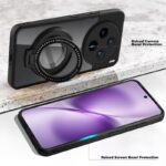 Mr. Case Back Cover for Vivo X200T 5G with Transparent Back & Kickstand | Clear Hard Back with Silicone Frame - Black - Image 4
