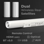 ZEBRONICS Zeb-Juke BAR 9500WS PRO Dolby 5.1 Soundbar with Wireless Satellites, Dolby Audio, 525 Watts Output Power, 16.5cm subwoofer, HDMI ARC, BT v5.0, LED Display, Wall Mount and AUX (White) - Image 5