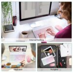 Bluetooth Keyboard and Mouse Combo for iPad - Rechargeable Wireless Keyboard & Mouse with 7-Color Backlit Compatible with iPad 9th/8th Gen, iPad Pro/Air/Mini, iPhone14/13/12 Pro,(10 inch Pink) - Image 3